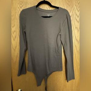 Nuuds Women's Long Sleeve Ribbed Crewneck Bodysuit - Mocha - Mocha / L